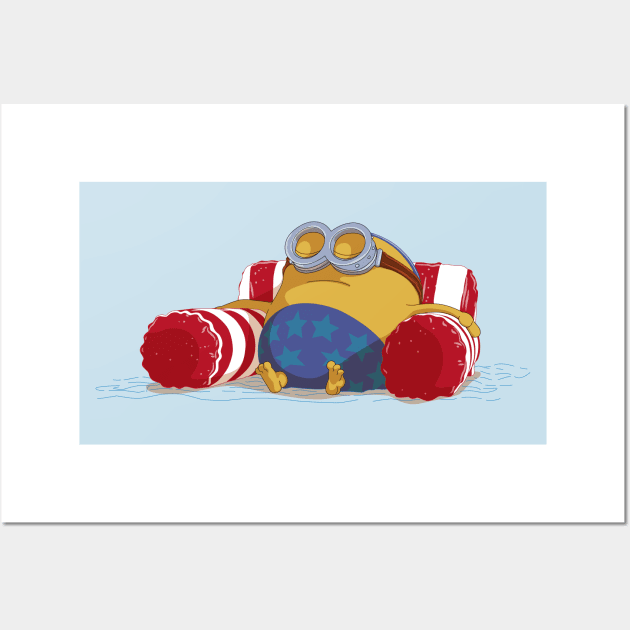 Minion in the pool Wall Art by deancoledesign